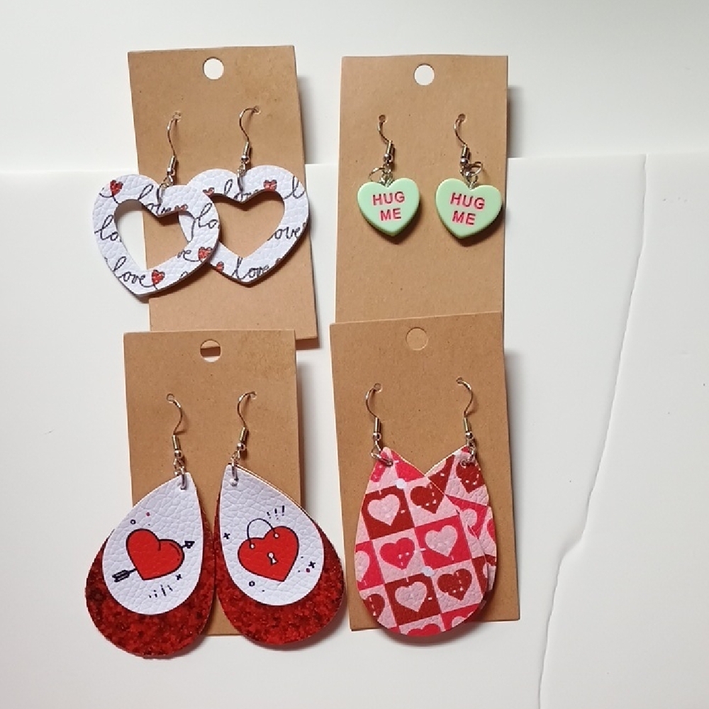 Heart and Love Themed Earrings Set
